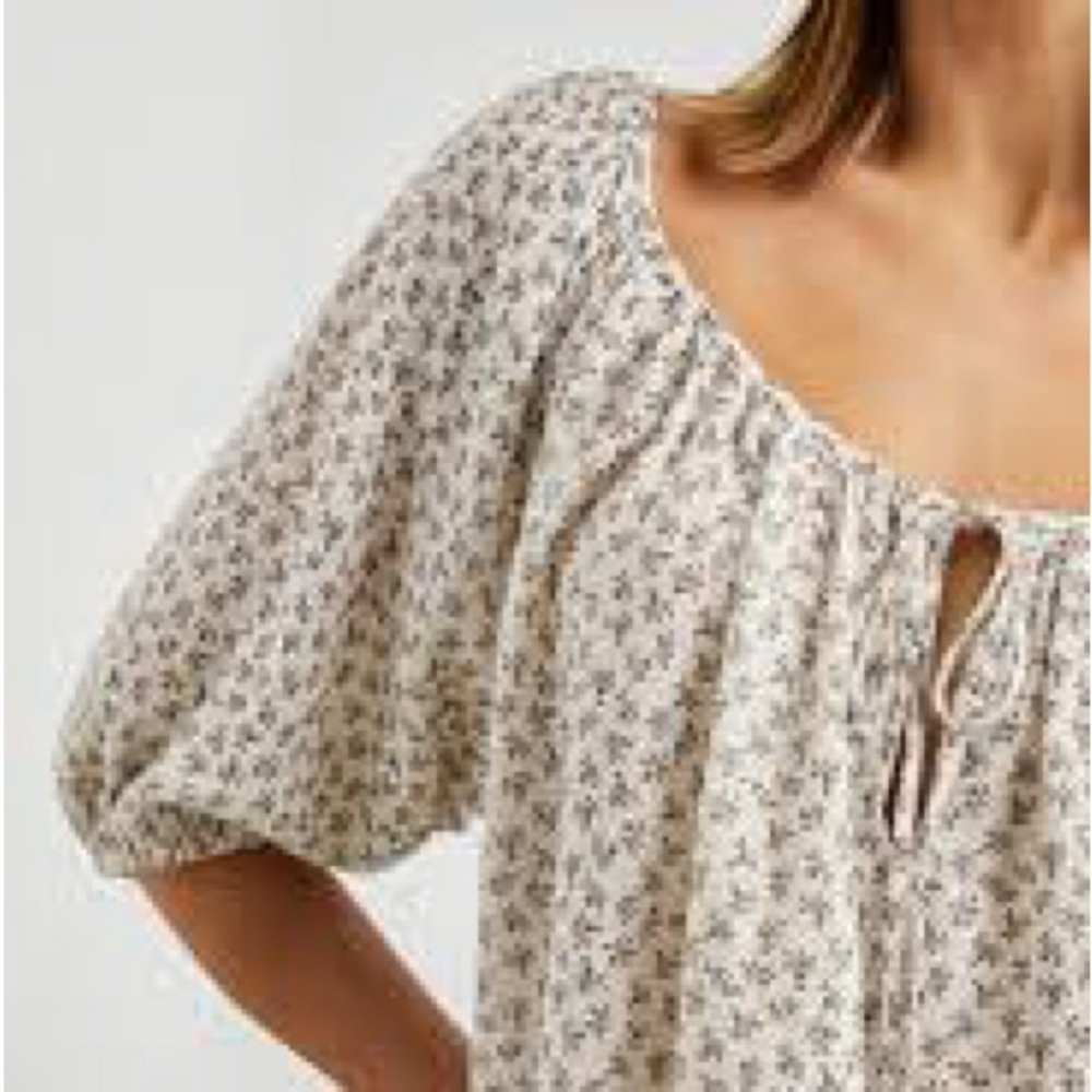 Rails Women's Kristie Top Cream Bella Ditsy Floral Peasant Blouse Size X-Small - Picture 3 of 16